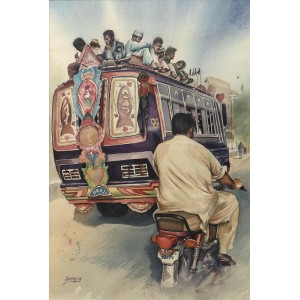 Ishfaq Ali, 14 x 21 Inch, Watercolor on Paper, Figurative Painting, AC-ISQ-004